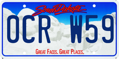 SD license plate 0CRW59