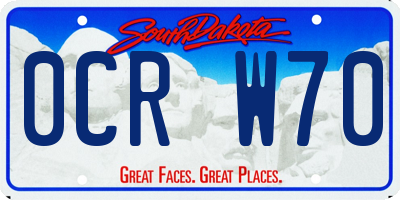 SD license plate 0CRW70