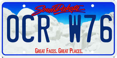 SD license plate 0CRW76