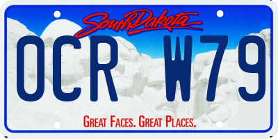 SD license plate 0CRW79