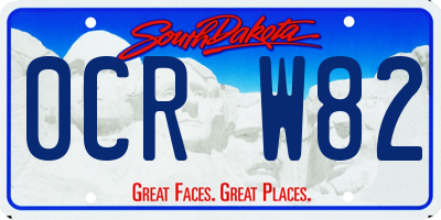 SD license plate 0CRW82
