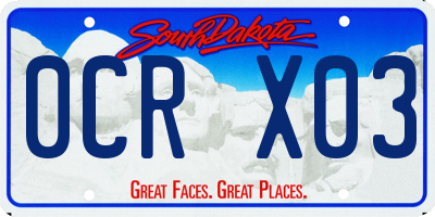 SD license plate 0CRX03