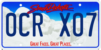 SD license plate 0CRX07