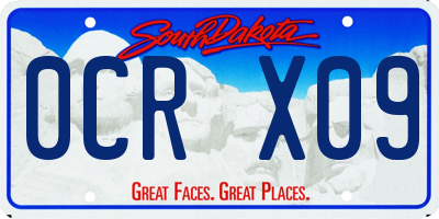 SD license plate 0CRX09
