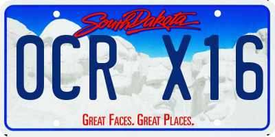 SD license plate 0CRX16