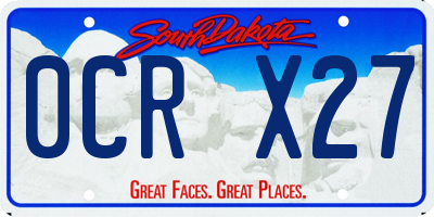SD license plate 0CRX27
