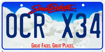 SD license plate 0CRX34