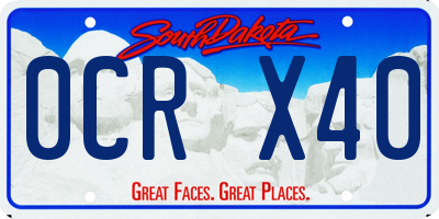 SD license plate 0CRX40