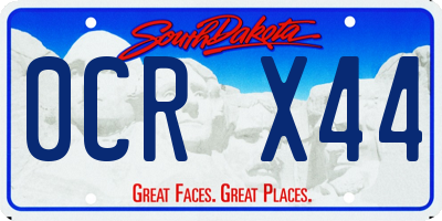 SD license plate 0CRX44