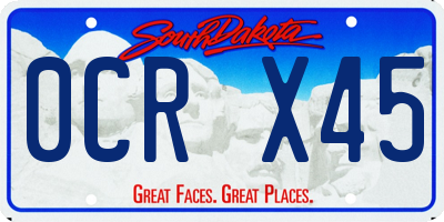 SD license plate 0CRX45