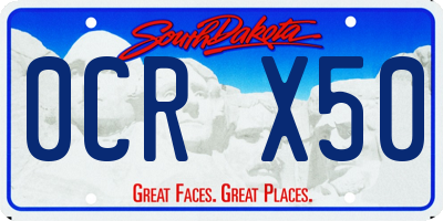 SD license plate 0CRX50