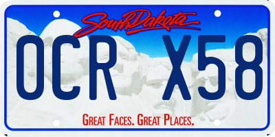SD license plate 0CRX58