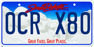 SD license plate 0CRX80
