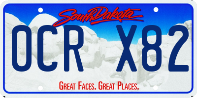 SD license plate 0CRX82