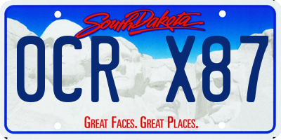 SD license plate 0CRX87