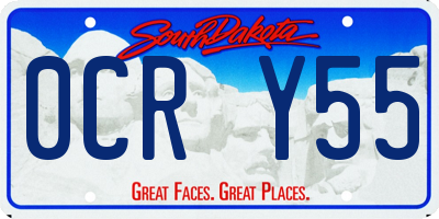 SD license plate 0CRY55