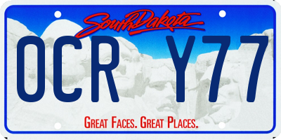 SD license plate 0CRY77