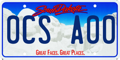 SD license plate 0CSA00