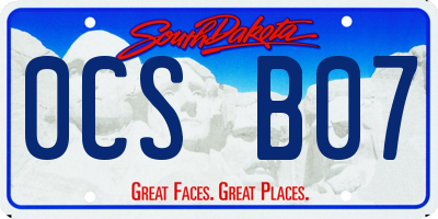 SD license plate 0CSB07