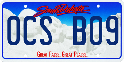 SD license plate 0CSB09