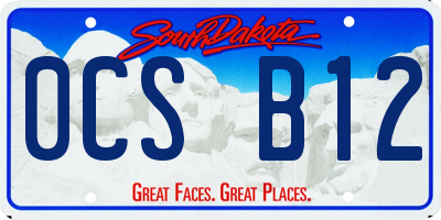 SD license plate 0CSB12