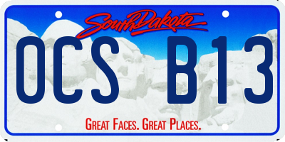 SD license plate 0CSB13