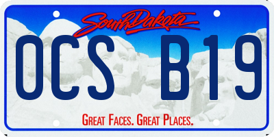 SD license plate 0CSB19