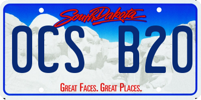 SD license plate 0CSB20