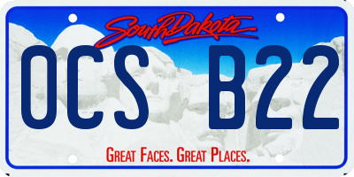 SD license plate 0CSB22