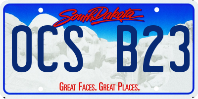 SD license plate 0CSB23