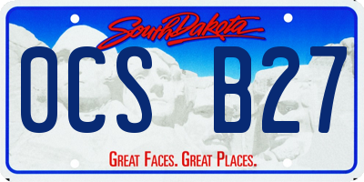 SD license plate 0CSB27