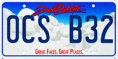 SD license plate 0CSB32