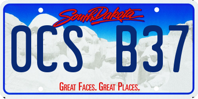 SD license plate 0CSB37