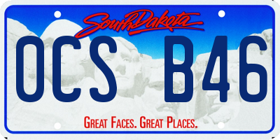 SD license plate 0CSB46