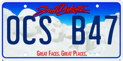 SD license plate 0CSB47