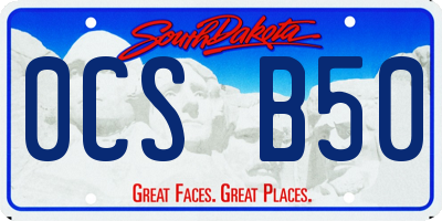 SD license plate 0CSB50