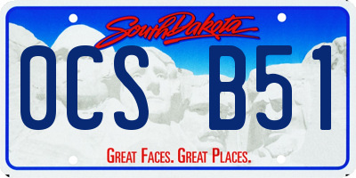 SD license plate 0CSB51