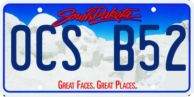 SD license plate 0CSB52