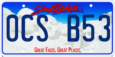 SD license plate 0CSB53
