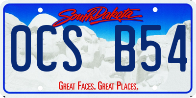 SD license plate 0CSB54