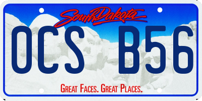 SD license plate 0CSB56