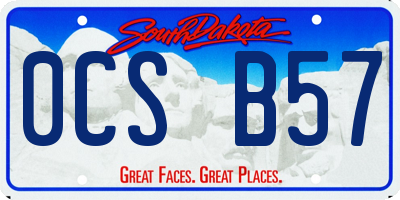 SD license plate 0CSB57