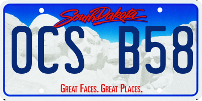 SD license plate 0CSB58