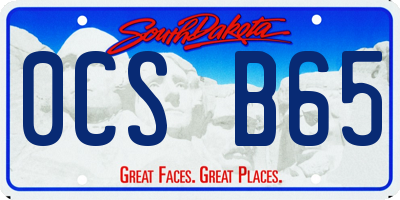 SD license plate 0CSB65