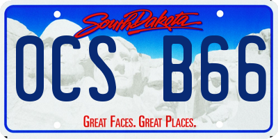 SD license plate 0CSB66