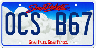 SD license plate 0CSB67