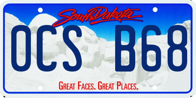 SD license plate 0CSB68