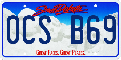SD license plate 0CSB69
