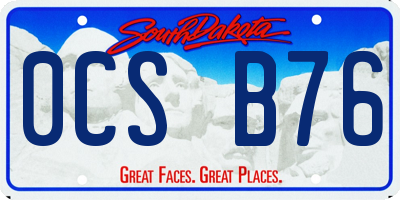 SD license plate 0CSB76