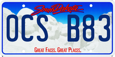 SD license plate 0CSB83